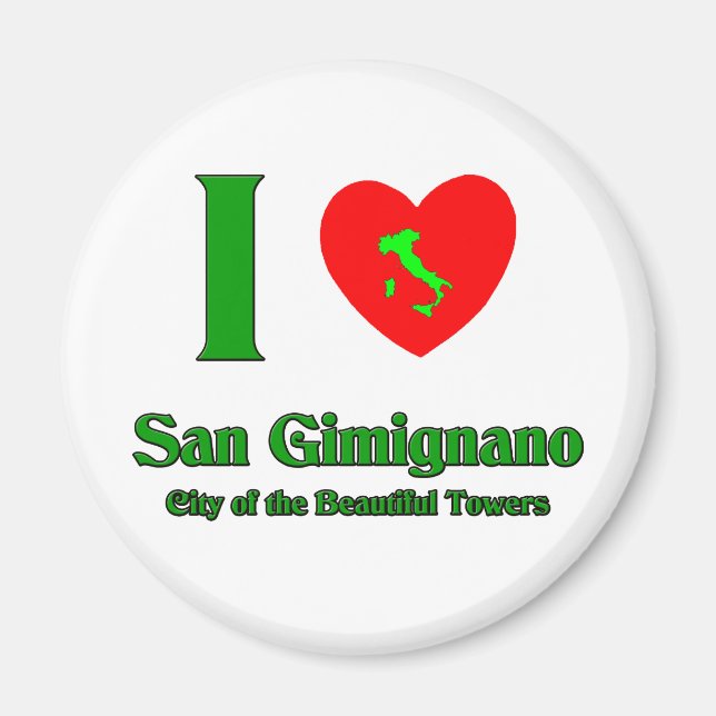 Imã Eu amo San Gimignano Itália (Frente)