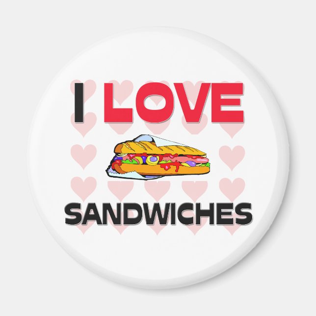 Imã Eu Amo Sanduíches (Frente)