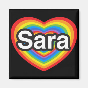 Imã Eu amo Sara. Eu te amo Sara. Coração