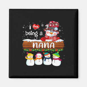 Imã Eu Amo Ser Uma Nana Boneco de Neve Divertido Feliz