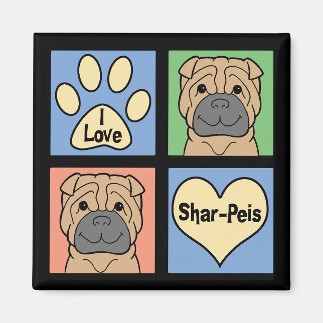 Imã Eu Amo Shar-Peis (Frente)