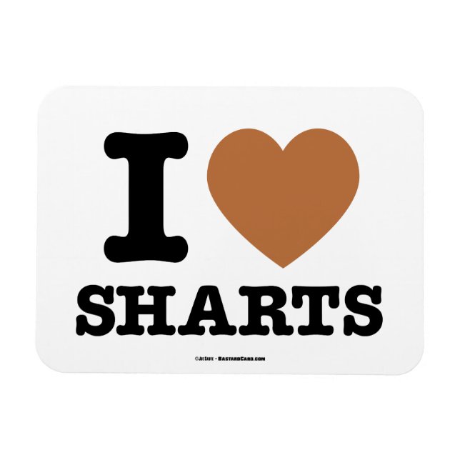 Ímã Eu Amo Sharts Ícone Gráfico Divertido (Horizontal)