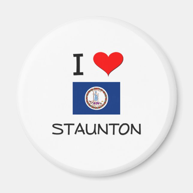 Imã Eu Amo Staunton Virginia (Frente)