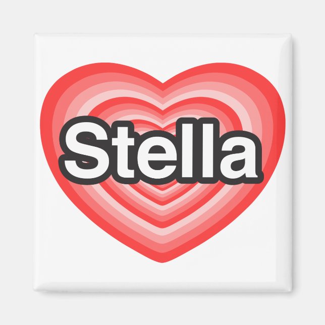 Imã Eu amo Stella. Eu te amo Stella. Coração (Frente)