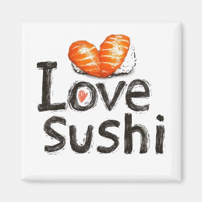 Imã Eu Amo Sushi (Frente)
