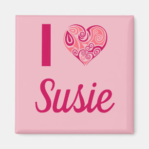 Imã Eu Amo Susie Tribal Heart Magnet