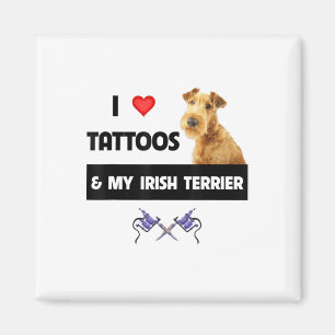 Imã Eu Amo Tatuagens E Meu Cachorro Irlandês, Pai Mãe