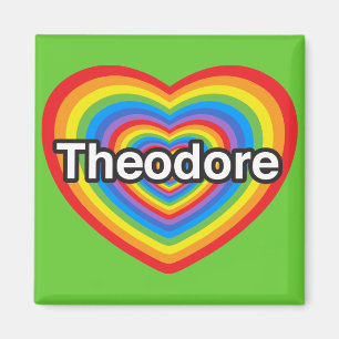 Imã Eu amo Theodore. Eu te amo Theodore. Coração
