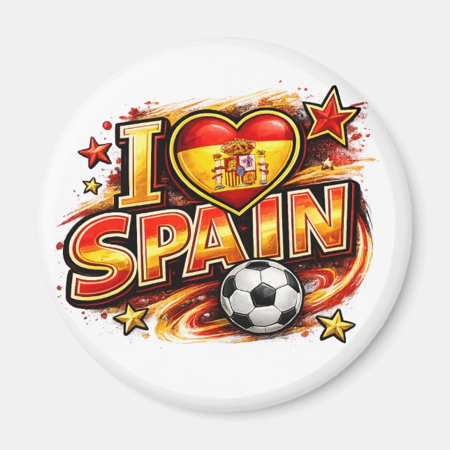 Imã Eu Amo Torcedor de Futebol da Espanha  | Espanha P (Frente)