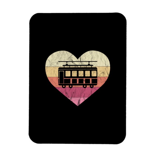 Ímã Eu Amo Tramvia Retro E Trams (Vertical)