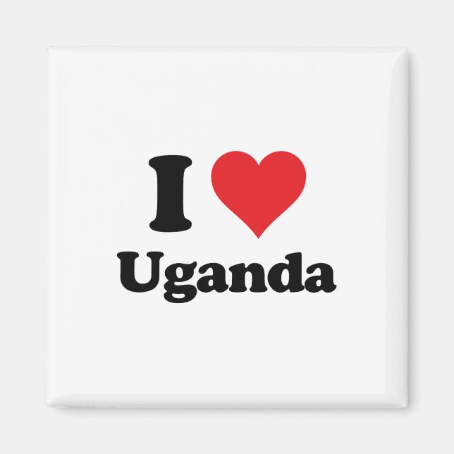 Imã Eu Amo Uganda Amor País Lembrança Temática Coisas  (Frente)