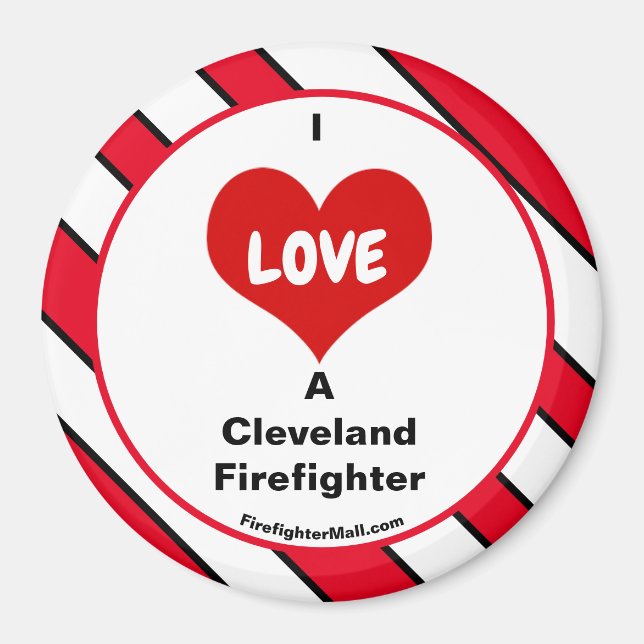 Imã Eu Amo Um Bombeiro Cleveland (Frente)