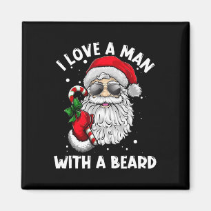 Imã Eu Amo Um Homem Com Uma Barba Papai Noel Natal Pa