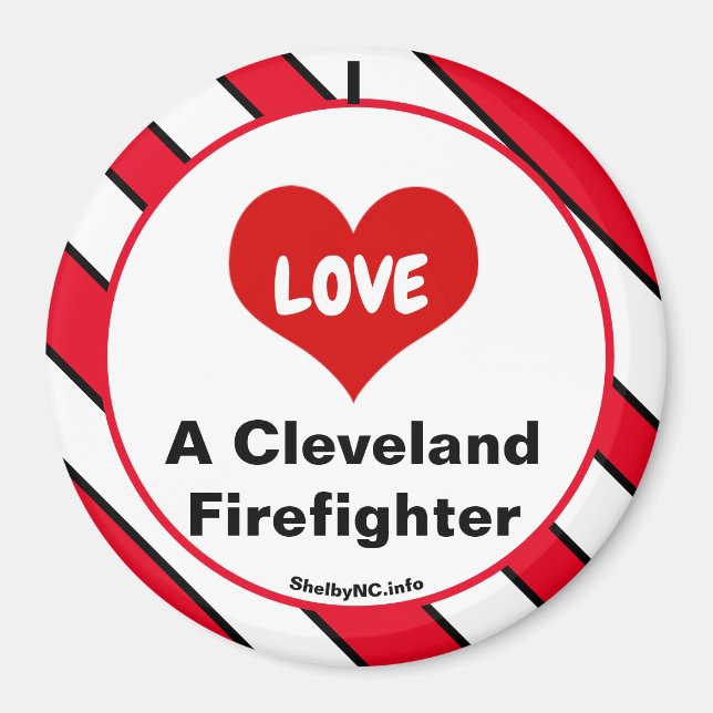Imã Eu Amo Um Íman Do Cleveland Firefighter (Frente)