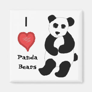 Imã Eu Amo Ursos Panda