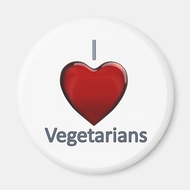 Imã Eu Amo Vegetarianos (Frente)