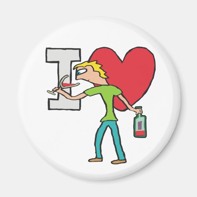 Imã Eu Amo Vinho (Frente)