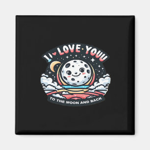 Imã Eu Amo Você Até a Lua e de Volta Design Sentimenta