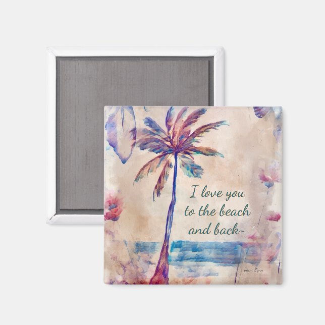 Imã Eu amo você até a praia e de volta Ímã (Front/Back)