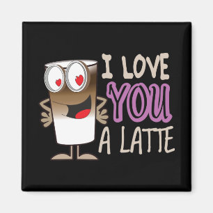 Imã Eu Amo Você um Latte