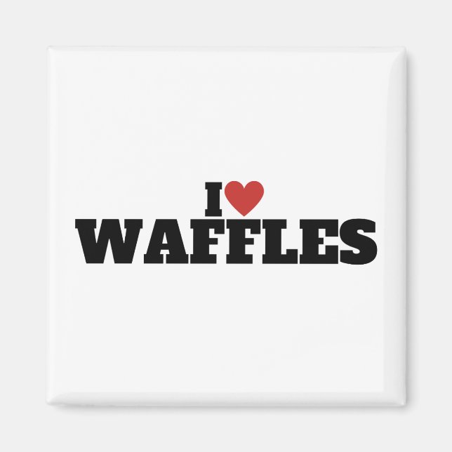 Imã Eu Amo Waffles (Frente)