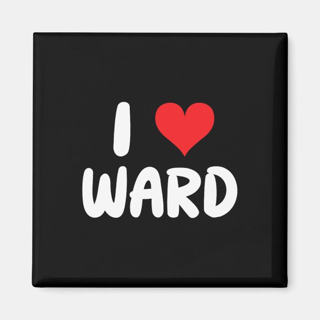 Imã Eu Amo Ward - Coração - Nome  (Frente)