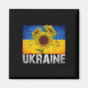 Imã Eu Apoio a Ucrânia Suporte Girassol Bandeira Ucran