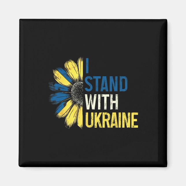 Imã Eu Apoio Camisas Da Ucrânia 2025 Bandeira Ucranian (Frente)