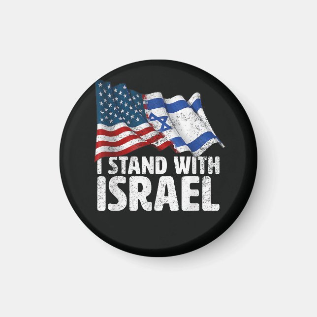 Imã Eu Apoio Israel EUA Bandeira Americana  (Frente)