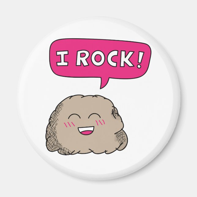Imã Eu Balanço, Pedra de Desenho Animado Fofo Humor (Frente)