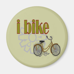 Imã "eu bike" o design DOURADO da BICICLETA e da roda
