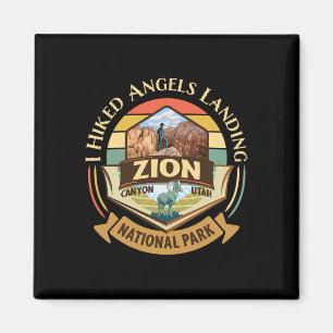 Imã Eu Caminhei Angels Landing Zion Retro Vintage Pôr