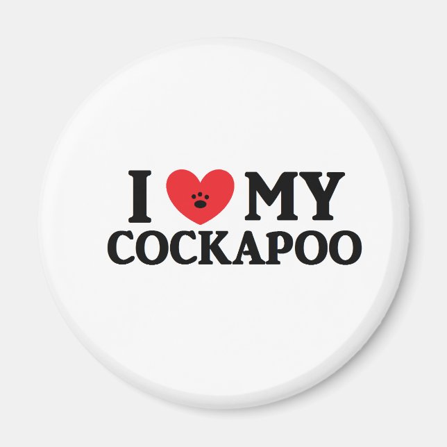 Imã Eu coração a minha Cockapoo (Frente)