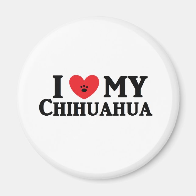 Imã Eu coração Meu Chihuahua (Frente)