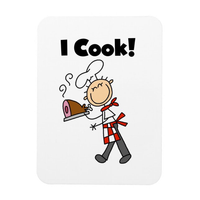 Ímã Eu Cozinho - Chef Masculino (Vertical)