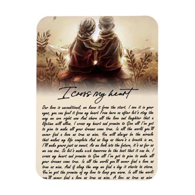 Ímã Eu Cruzo Meu Presente De Ouro Do Coração (Vertical)