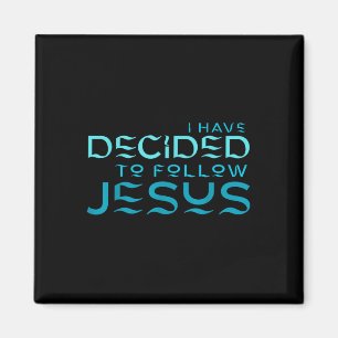 Imã Eu Decidi Seguir Jesus Batismo Letra Azul