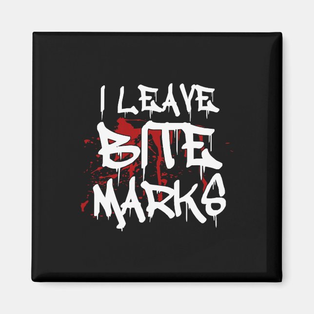 Imã Eu Deixo Bite Marks Divertido Halloween Vampiro Sa (Frente)