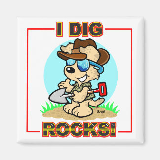 Imã Eu Dig Rocks! Magneta quadrada
