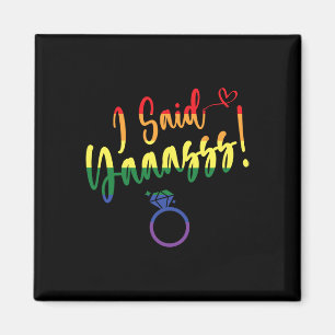 Imã Eu Disse Sim Gay Lgbtq Orgulho Rainbow Grot Bachel