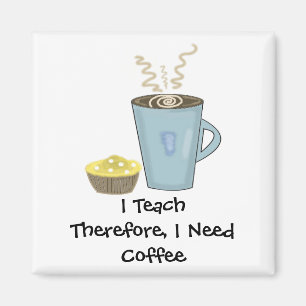 Imã Eu Ensino Design de Café com Dizer