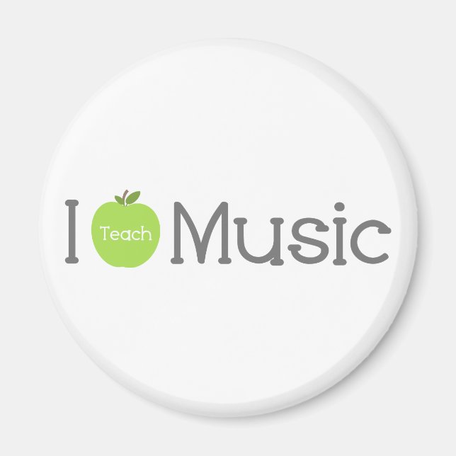 Imã Eu Ensino Música Verde Apple (Frente)