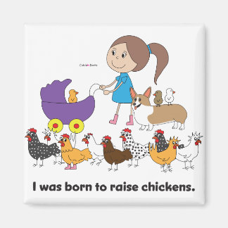 Imã Eu era Nascer de Raise Chickens Magnet