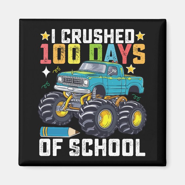 Imã Eu Esmaguei 100 Dias de Caminhão Monstro da Escola (Frente)