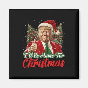 Imã Eu Estarei Em Casa No Natal Xmas Trump Pajamas Hol