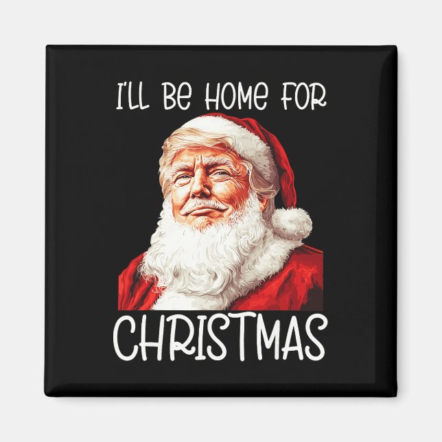 Imã Eu Estarei Em Casa Para Papais noeis De Natal Engr (Frente)