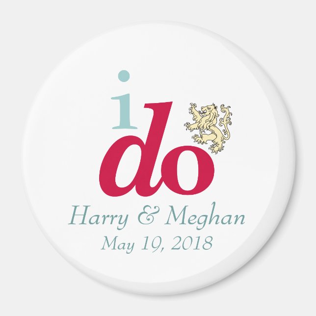 Imã Eu faço Harry e Meghan Royal Wedding Magnet (Frente)
