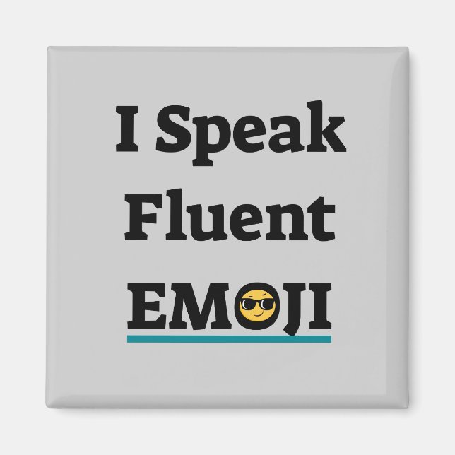Imã Eu Falo Fluent Emoji (Frente)