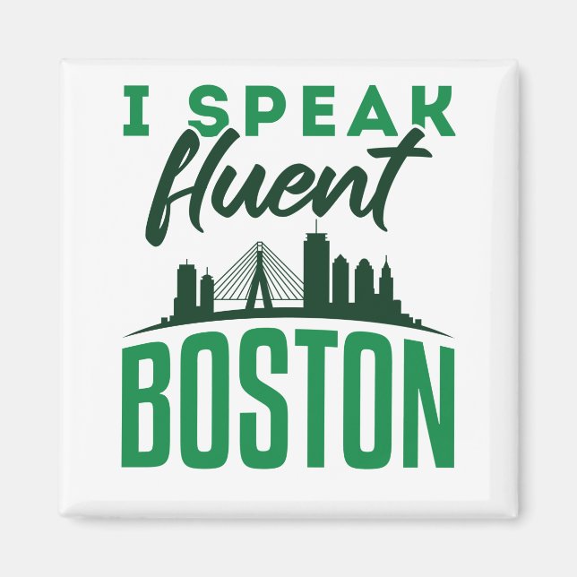 Imã Eu Falo Sotaque Fluent Boston Bostonian (Frente)