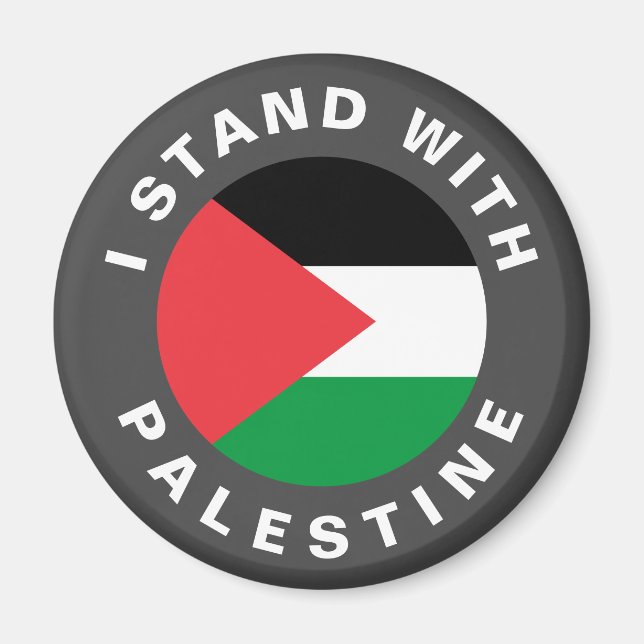 Imã Eu fico com a bandeira da Palestina personalizada (Frente)